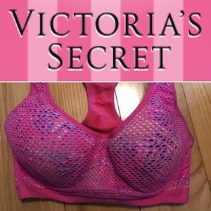VS Sports Bra sz 34D hot pink and tropical print
